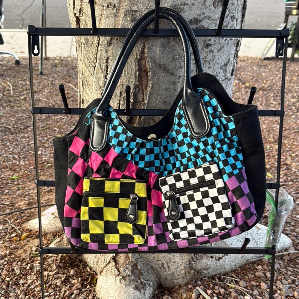 Colorful Checkered Women's Bag